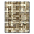Textured Neutral Woven Basket Grid Rug