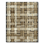 Textured Neutral Woven Basket Grid Rug