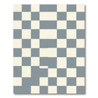 Gray White Checkered Square Composition Rug