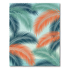Vibrant Tropical Palm Leaf Botanical Rug