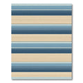 Coastal Blue and Tan Linear Stripe Rug