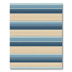 Coastal Blue and Tan Linear Stripe Rug
