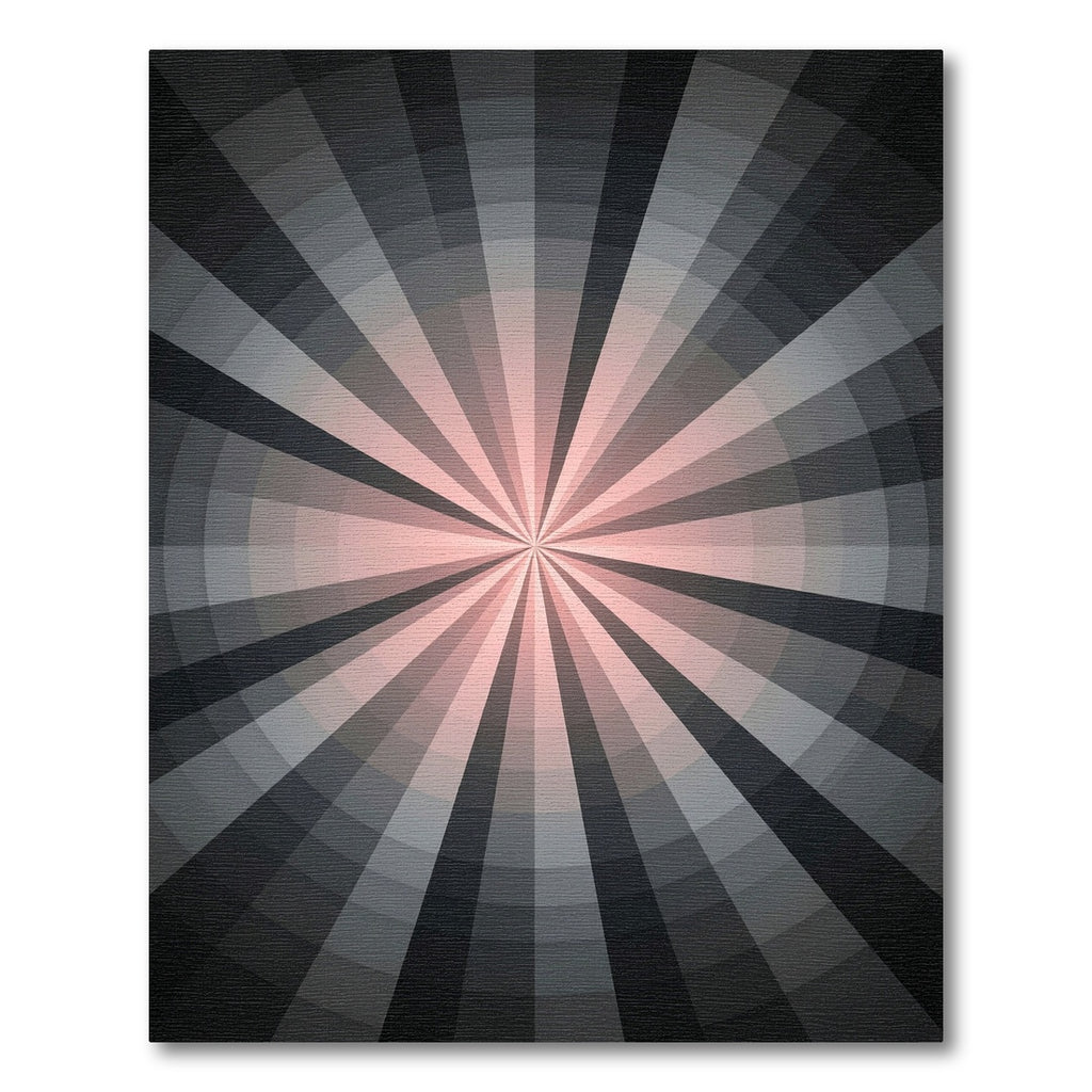 Soft Pink Grayscale Sunburst Rug