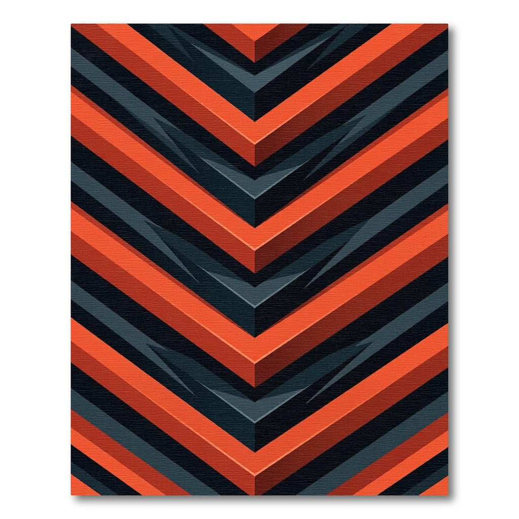 Bold Geometric Orange and Charcoal Chevrons Rug