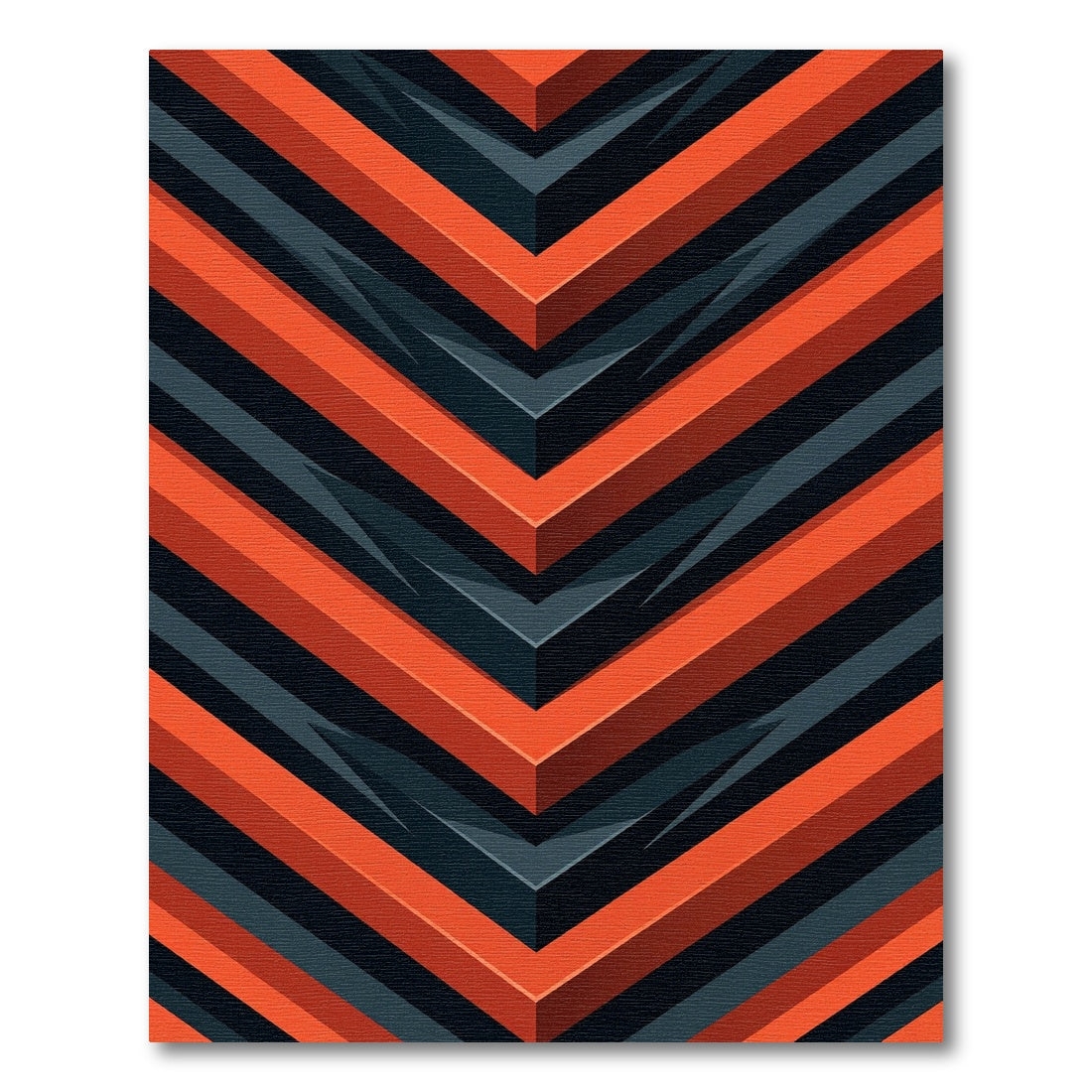 Bold Geometric Orange and Charcoal Chevrons Rug