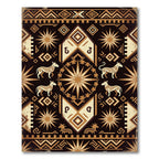 Tawny Earthly Tone Animal Medallion Rug