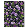 Elegant Purple Rose and Dahlia Garden Rug