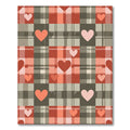Blush and Charcoal Plaid Heart Rug