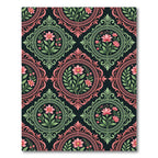 Elegant Pink Floral Medallion Damask Rug