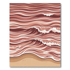 Terracotta Waves Beach Sand Rug