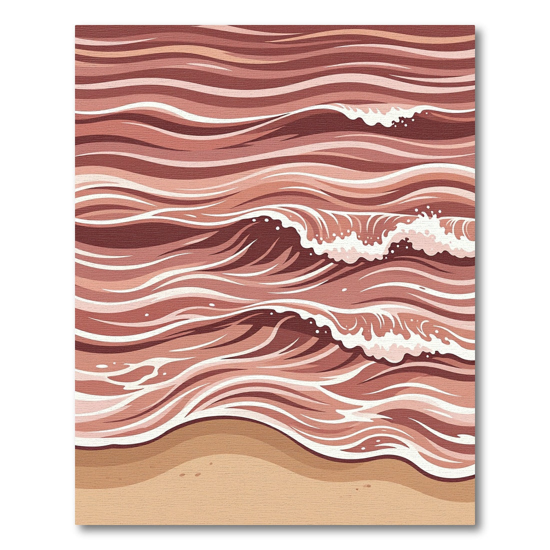 Terracotta Waves Beach Sand Rug
