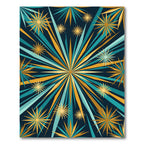 Radiant Teal Gold Sunburst Rug