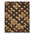 Woven Wood Earthy Tone Geometric Rug