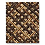 Woven Wood Earthy Tone Geometric Rug