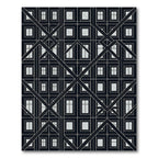 Black White Geometric Window Frame Rug
