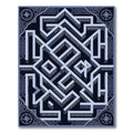 Geometric Navy Labyrinth Isometric Ornament Rug
