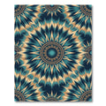 Deep Blue Golden Sunburst Tie Dye Rug
