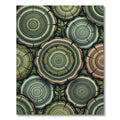 Green Wood Grain Rings Foliage Rug
