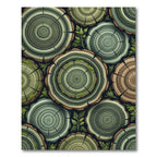 Green Wood Grain Rings Foliage Rug