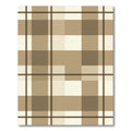 Warm Beige Plaid Landscape Rug