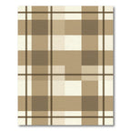 Warm Beige Plaid Landscape Rug