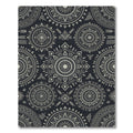 Monochromatic Dark Gray Tribal Mandala Rug