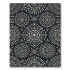 Monochromatic Dark Gray Tribal Mandala Rug