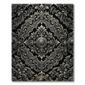 Ornate Black Silver Acanthus Clock Rug