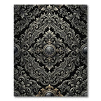 Ornate Black Silver Acanthus Clock Rug