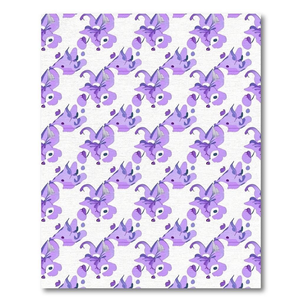 Lavender Floral Swirl Composition Rug
