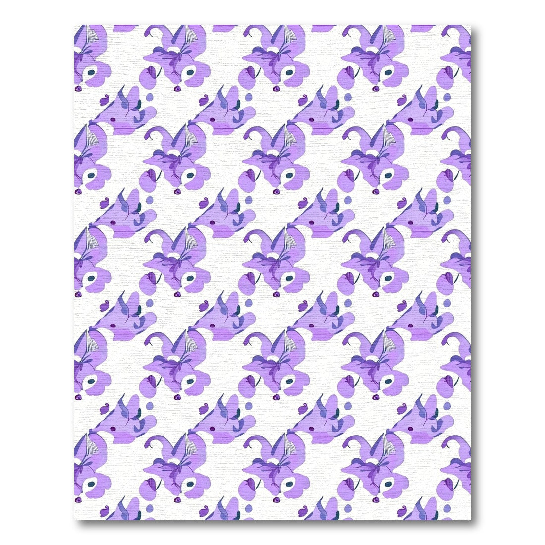 Lavender Floral Swirl Composition Rug