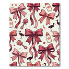 Whimsical Blush Pink Bow Stork Rug