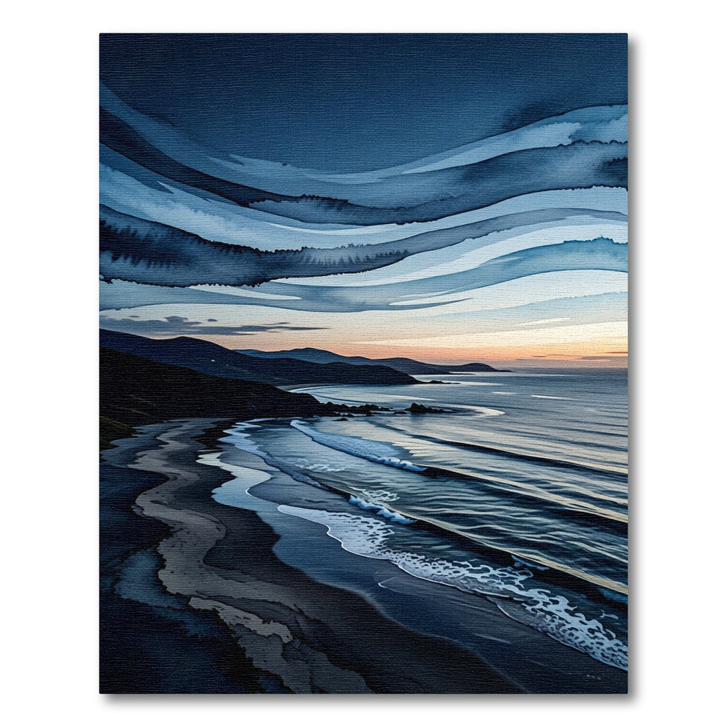 Ethereal Coastal Sunset Wave Shoreline Rug