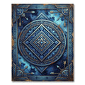 Celestial Sapphire Ornate Geometric Mandala Rug