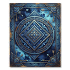 Celestial Sapphire Ornate Geometric Mandala Rug