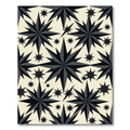 Dark Starburst Pattern On Cream Rug