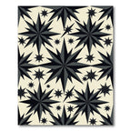 Dark Starburst Pattern On Cream Rug
