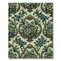 Ornate Green Floral Medallion Symmetry Rug