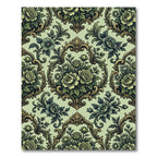 Ornate Green Floral Medallion Symmetry Rug