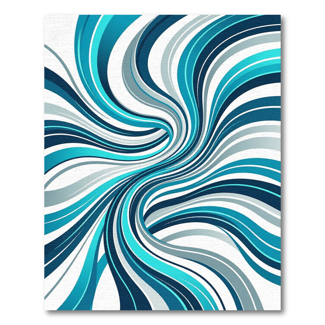 Dynamic Teal Blue Wavy Abstract Flow Rug