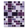 Abstract Purple Geometric Block Mosaic Rug