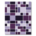 Abstract Purple Geometric Block Mosaic Rug