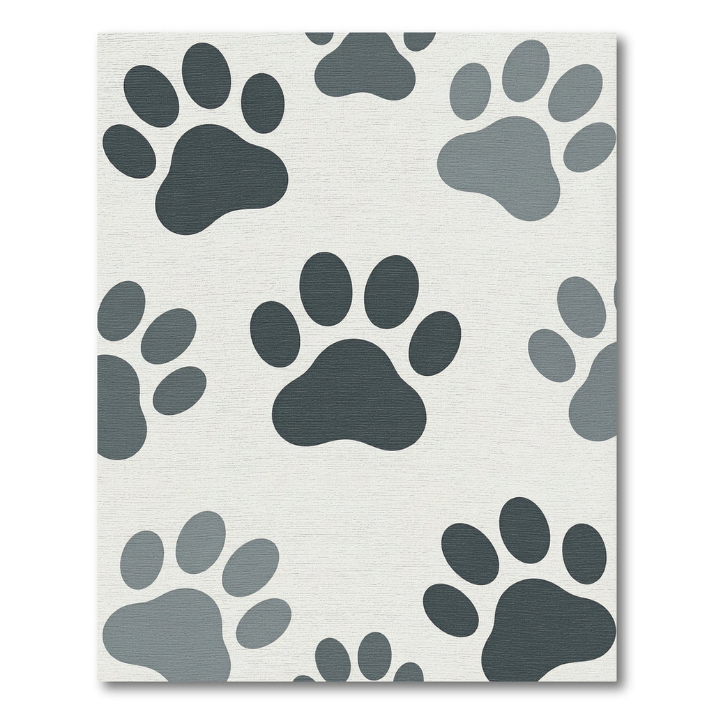 Minimalist Charcoal Paw Print Rug
