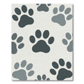 Minimalist Charcoal Paw Print Rug