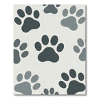 Minimalist Charcoal Paw Print Rug
