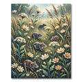 Whimsical Woodland Mice with Wildflower Meadows Rug