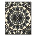 Charcoal Acanthus Leaf Circular Medallion Rug