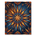 Radiant Orange Blue Burst Star Rug