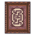 Terracotta Geometric Maze Frame Rug