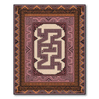 Terracotta Geometric Maze Frame Rug